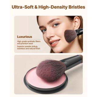 VEVOR Σετ Πινέλων Μακιγιάζ 9 Τεμαχίων για Foundation και Σκίαση Ματ...