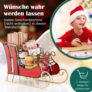 Costway Μεταλλικό Χριστουγεννιάτικο Έλκηθρο με Διπλή Αποθήκευση και... Costway Μεταλλικό Χριστουγεννιάτικο Έλκηθρο με Διπλή Αποθήκευση και...