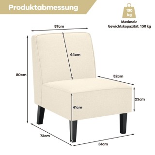 Costway Επενδεδυμένη Πολυθρόνα Σαλονιού με Πλάτη & Ξύλινα Πόδια Καρ... Costway Επενδεδυμένη Πολυθρόνα Σαλονιού με Πλάτη & Ξύλινα Πόδια Καρ...