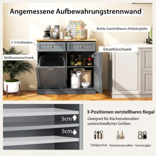 Costway Γκρι Κομότα 42L για Κάδο Απορριμμάτων με Μεγάλη Επιφάνεια Ε... Costway Γκρι Κομότα 42L για Κάδο Απορριμμάτων με Μεγάλη Επιφάνεια Ε...