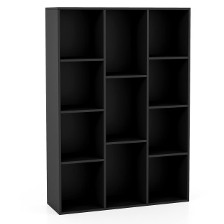 Costway Μαύρη Βιβλιοθήκη με 11 Θέσεις 74 x 24 x 106 cm CB10703DK Costway Μαύρη Βιβλιοθήκη με 11 Θέσεις 74 x 24 x 106 cm CB10703DK