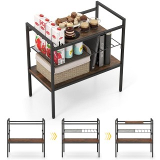 Τραπέζι Κονσόλας  με Ράφια 60 x 33,5 x 61 cm Ρουστίκ Χρώματος Καφέ ...