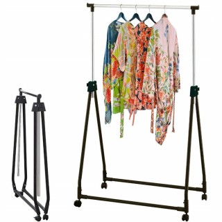 BAKAJI  Πτυσσόμενη Κρεμάστρα Ρούχων από Ατσάλι με Ρυθμιζόμενη Επεκτ...