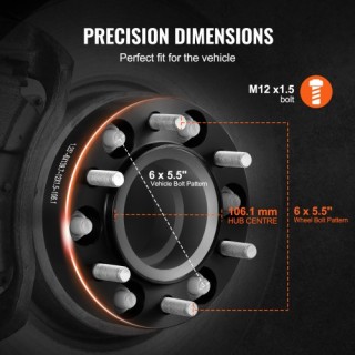 Αποστάτες Τροχών VEVOR 1.25 6x5.5 6 Λουγ Φορτζέ Μαύροι (4 Τεμ.) LS... Αποστάτες Τροχών VEVOR 1.25 6x5.5 6 Λουγ Φορτζέ Μαύροι (4 Τεμ.) LS...