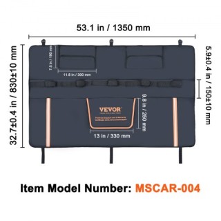 VEVOR Προστατευτικό Ταμπλό Φορτηγού για 5 Ποδήλατα, 53 με Θήκες & Ά...