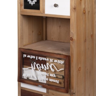 Galileo Υψηλό ξύλινο έπιπλο με 9 συρτάρια και 1 γυάλινη πόρτα 48x36...