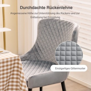 Costway Σετ 2 Καρέκλες Τραπεζαρίας με Πλάτη και Μεταλλικά Πόδια, Επ...