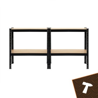 Bigstren Μεταλλική Ραφιέρα Αποθήκευσης Μαύρη 150x75x30 εκ. 5 Ράφια ...