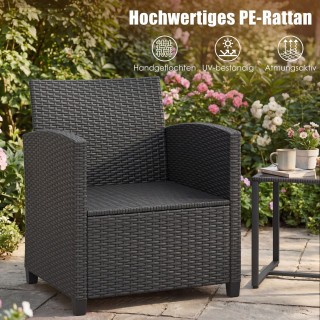 Costway Σετ επίπλων κήπου ρατάν με 2 καρέκλες, μαξιλάρια και γυάλιν... Costway Σετ επίπλων κήπου ρατάν με 2 καρέκλες, μαξιλάρια και γυάλιν...