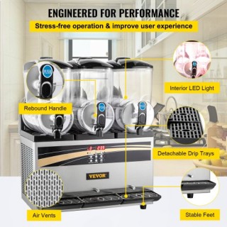 Επαγγελματική Μηχανή Γρανίτας VEVOR, 3 x 15 L, 800 W, με Έξυπνο LED... Επαγγελματική Μηχανή Γρανίτας VEVOR, 3 x 15 L, 800 W, με Έξυπνο LED...