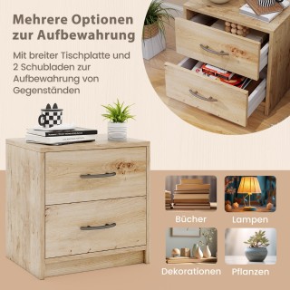 Costway Κομοδίνο με 2 συρτάρια Δρυς 50 εκ. x 40 εκ. βάθος x 60 εκ.... Costway Κομοδίνο με 2 συρτάρια Δρυς 50 εκ. x 40 εκ. βάθος x 60 εκ....