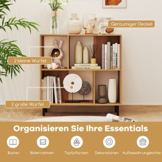 Costway Δίπατη Βιβλιοθήκη με Μεταλλικά Πόδια και Κιτ Προστασίας από...