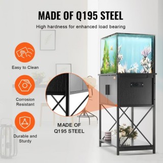 Βάση Ενυδρείου VEVOR 20 Γαλονιών, Μεταλλική και MDF, 76 kg, Μαύρη  ...