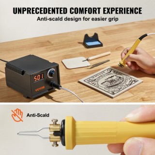 Σετ Καύσης Ξύλου VEVOR 200~700°C Ρυθμιζόμενη Πυρογραφία με 23 Κεφαλ...