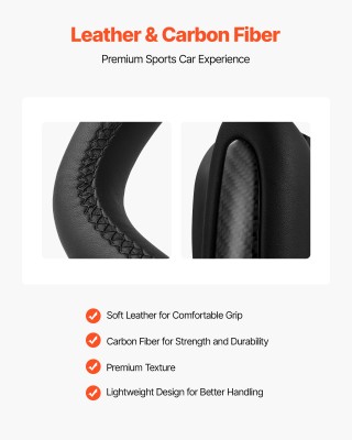 VEVOR Τιμόνι Carbon Fiber D-Shape με Θέρμανση για Tesla Model 3 (20...