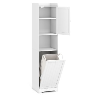 Costway Υψηλή και λεπτή ντουλάπα μπάνιου 170 cm με ρυθμιζόμενο ράφι...