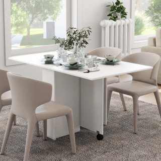 HOMCOM  Πτυσσόμενο Τραπέζι Εξοικονόμησης Χώρου με 2 Πτυσσόμενα Φύλλ...