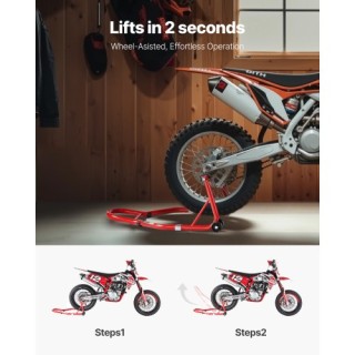 VEVOR Κόκκινη Ανυψωτική Βάση Μοτοσυκλέτας 850 lbs για Πίσω Τροχό YB...