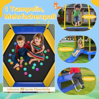 Costway Τραμπολίνο Κήπου με Τσουλήθρα 223cm Μπλε - Μέγιστο Βάρος 27... Costway Τραμπολίνο Κήπου με Τσουλήθρα 223cm Μπλε - Μέγιστο Βάρος 27...