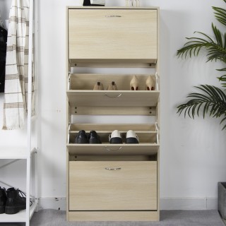 BAKAJI  Ντουλάπα παπουτσιών 4 φύλλων με ράφια διπλού βάθους με λαβή...