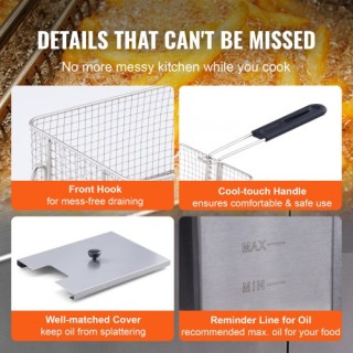 VEVOR Επαγγελματική Ηλεκτρική Φριτέζα Πάγκου με Διπλές Δεξαμενές 60... VEVOR Επαγγελματική Ηλεκτρική Φριτέζα Πάγκου με Διπλές Δεξαμενές 60...