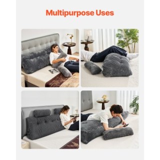 VEVOR Μαξιλάρι Κεφαλαριού King Wedge με 2 Τσέπες & Στηρίγματα Κεφαλ...