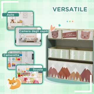 ZONEKIZ Παιδικό ράφι παιχνιδιών με 6 αφαιρούμενα υφασμάτινα δοχεία,... ZONEKIZ Παιδικό ράφι παιχνιδιών με 6 αφαιρούμενα υφασμάτινα δοχεία,...