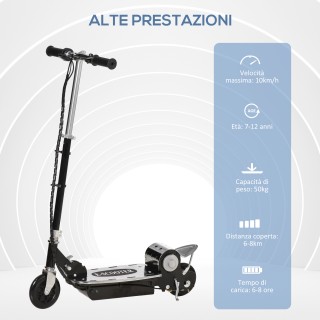 HomCom Electric Scooter για Παιδιά με Φρένο και Kickstand, Μαύρο AA...