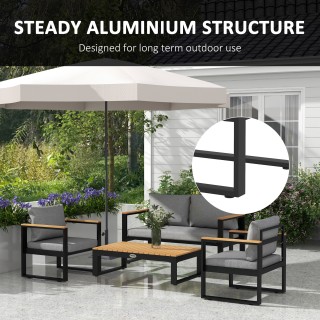 Outsunny Garden Lounge με καναπέ εξωτερικού χώρου, 2 πολυθρόνες και... Outsunny Garden Lounge με καναπέ εξωτερικού χώρου, 2 πολυθρόνες και...