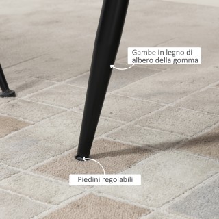 HOMCOM 2θέσιος βελούδινος καναπές με μεταλλικά πόδια και πλάτη με κ...