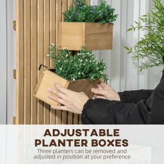 Outsunny Κάθετη ξύλινη γλάστρα εξωτερικού χώρου με 3 αφαιρούμενες γ...