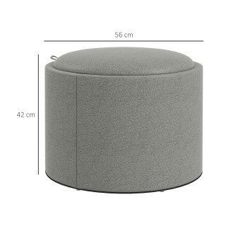 HOMCOM Linen Effect Container Πουφ, 120 kg max με καπάκι, σε MDF, 5...