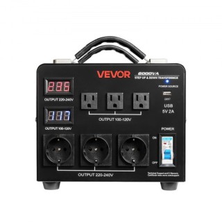 VEVOR Μετασχηματιστής Ισχύος Heavy Duty 6000VA, 110V/220V, 3 US & 3... VEVOR Μετασχηματιστής Ισχύος Heavy Duty 6000VA, 110V/220V, 3 US & 3...