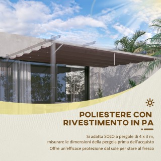 Outsunny  Κάλυμμα για Κιόσκι Πέργκολα 4x3 μ από Διαπνέον Πολυεστέρα...