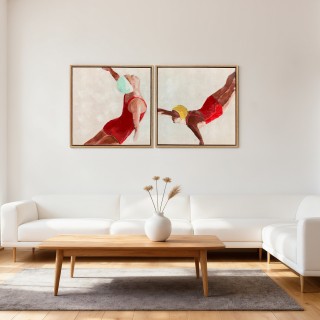 HOMCOM Σετ 2 Μοντέρνων Καμβάδων, Καλλιτεχνικό Εκτύπωμα Τοίχου με Εν...