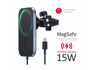 SWISSTEN Μαγνητική βάση αυτοκινήτου MagSafe με ασύρματο φορτιστή 15...