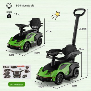 Costway Παιδικό Αυτοκίνητο Lamborghini με Λαβή και Αποθηκευτικό Χώρ...