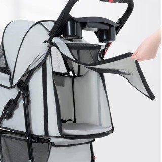 BAKAJI Πτυσσόμενο Καρότσι για Κατοικίδια Σκύλων και Γατών Γκρι 30Kg...