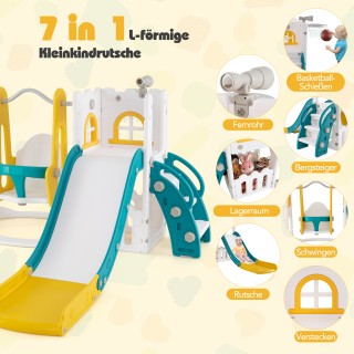Costway  Παιδική Πολυλειτουργική Παιχνιδοκατασκευή 7-σε-1: Τσουλήθρ...