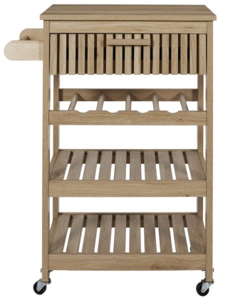 Ξύλινο Τρόλει Κουζίνας με 3 Ράφια και Συρτάρι 65 x 84.5 x 40 cm HD0...