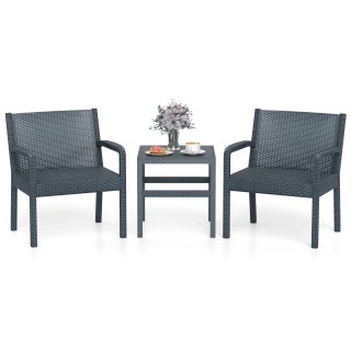 Costway Σετ Εξωτερικών Επίπλων Rattan 3τμχ, Ανθεκτικό με 2 Καρέκλες... Costway Σετ Εξωτερικών Επίπλων Rattan 3τμχ, Ανθεκτικό με 2 Καρέκλες...