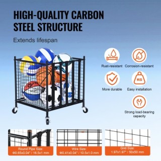 Κλειδωμένο Καρότσι Αποθήκευσης Μπαλών VEVOR για Εσωτερικό/Εξωτερικό...