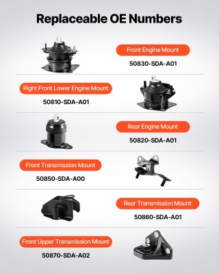 VEVOR Σετ Βάσεων Κινητήρα και Κιβωτίου Ταχυτήτων, Συμβατό με Honda ...