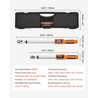 VEVOR Ψηφιακό Σετ Δυναμόκλειδου 1/2 & 3/8 Ίντσας 72 Δοντιών DPSXSNL... VEVOR Ψηφιακό Σετ Δυναμόκλειδου 1/2 & 3/8 Ίντσας 72 Δοντιών DPSXSNL...