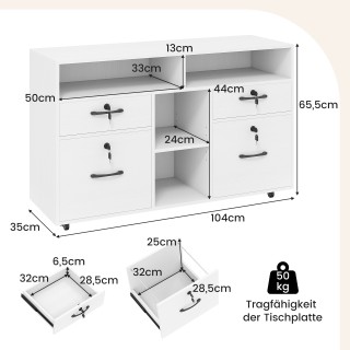 Costway Κινητό Λευκό Αρχειοθήκη με 4 Συρτάρια και Ρυθμιζόμενο Ράφι ... Costway Κινητό Λευκό Αρχειοθήκη με 4 Συρτάρια και Ρυθμιζόμενο Ράφι ...