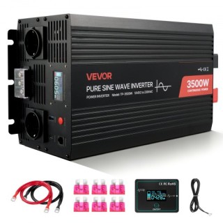 VEVOR Ισχυρός Μετατροπέας Ρεύματος 3500W, 12V DC σε 230V AC, Καθαρο...