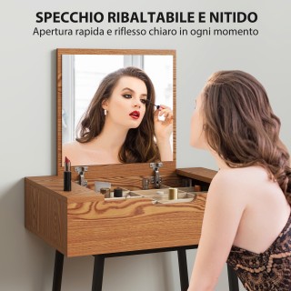 HOMCOM Βιομηχανικό Στυλ Τραπέζι Μακιγιάζ με Ανακλινόμενο Καθρέπτη &... HOMCOM Βιομηχανικό Στυλ Τραπέζι Μακιγιάζ με Ανακλινόμενο Καθρέπτη &...