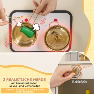 Costway Παιδική Κουζίνα με Παγωτομηχανή, Φούρνο, Μικροκύματα και Πλ...