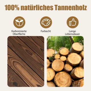 Costway Ξύλινη Γέφυρα Κήπου από Φυσικό Ξύλο Έλατου με Ασφαλή Κάγκελ...