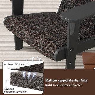 Costway Καρέκλα Adirondack με Ποτηροθήκη 92 x 76 x 100 εκ.από HDPE ...